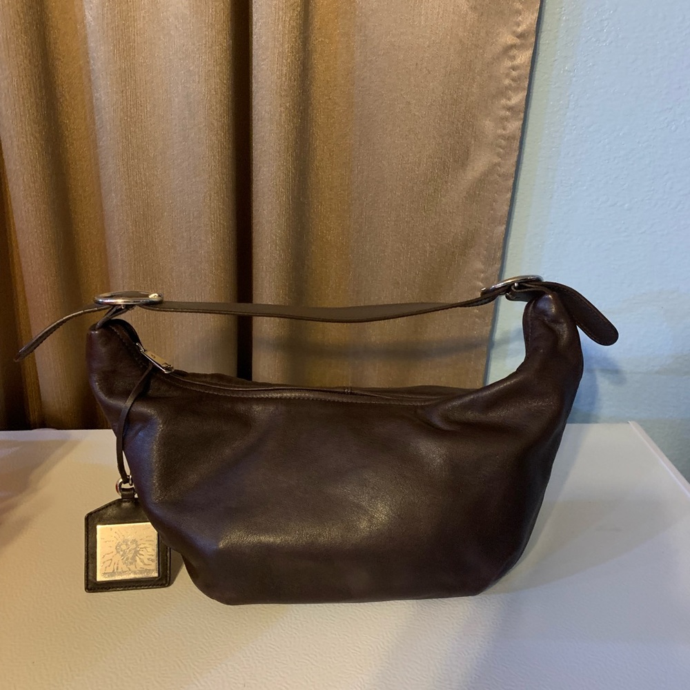 Anne Klein brown leather shoulder bag